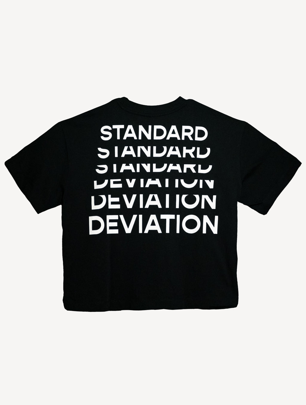 STANDARD DEVIATION TEE, back view. 